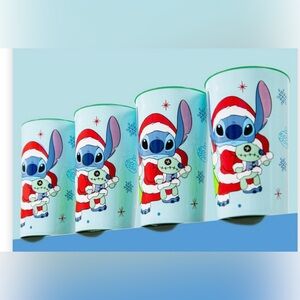 Disney Lio & Stitch Santa Stitch 4-Piece Plastic Cup Set